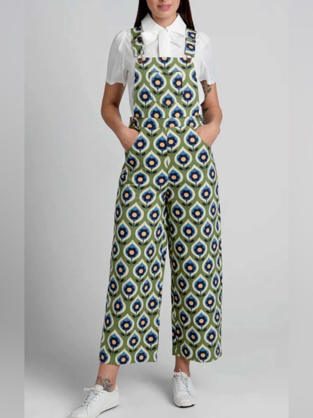 NEW Princess Highway Mary Jane Drill Overalls 70s Floral Wallpaper Retro 14